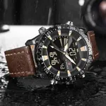 NAVIFORCE NF9136 Leather Sports Quartz Analog Digital Men’s Watch – Dial Color: Black, Strap Color:  Brown  – Thumbnail 5