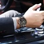 OLEVS 2869 Stainless Steel Chain Multifunctional Waterproof Luminous Men's Watch – Dial Color: Black, Strap Color: Black – Thumbnail 3