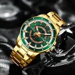 Curren 8359 Luxury Stainless Steel Calendar Men's Watch – Dial Color: Green, Strap Color: Gold – Thumbnail 3