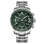 NAVIFORCE NF8017 Multifunction Stainless Steel Quartz Men's Watch – Dial Color: Green, Strap Color: Silver – Thumbnail 1