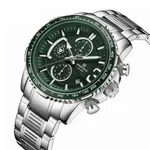 NAVIFORCE NF8017 Multifunction Stainless Steel Quartz Men's Watch – Dial Color: Green, Strap Color: Silver – Thumbnail 2