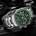 NAVIFORCE NF8017 Multifunction Stainless Steel Quartz Men's Watch – Dial Color: Green, Strap Color: Silver – Thumbnail 3