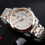 Skmei 9069 Stainless Steel Waterproof Quartz Men's Watch – Dial Color: Rose, Strap Color: Silver – Thumbnail 3