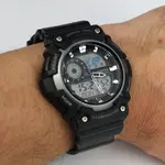 CASIO AEQ-200W-1A2VDF Resin Body Multifunctional Backlit Analog-Digital Men's Wristwatch – Dial Color: White, Strap Color: Black – Thumbnail 4