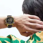 Naviforce NF9208 Genuine Leather Dual Display Luxury Fashion Men's Watch – Dial Color: Gold, Strap Color: Black – Thumbnail 5