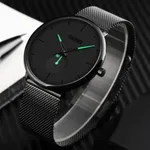 SKMEI 9185 Quartz 30M Waterproof  Men's Watch – Dial Color: Green, Strap Color: Black – Thumbnail 3