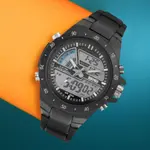 SKMEI 1016 Dual Time PU Leather Sporty Men's Watch – Dial Color: Black, Strap Color: Black – Thumbnail 4