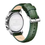 Naviforce NF8020L Luxury Leather Quartz Chronograph Casual Sports Style Men's Watch – Dial Color: Silver, Strap Color: Green  – Thumbnail 4