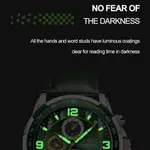 Naviforce NF8020L Luxury Leather Quartz Chronograph Casual Sports Style Men's Watch – Dial Color: Silver, Strap Color: Green  – Thumbnail 6