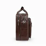 100% Genuine Cow Leather Corporate Briefcase Bag with More Space Office Bag – Color: Brown – Thumbnail 3