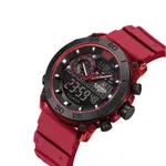 Naviforce 6104 Digital Analog Silicone Strap Waterproof Sporty Men's Watch – Dial Color: Red, Strap Color: Red – Thumbnail 2