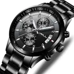 CRRJU 2214 Authentic Stainless Steel Minimalist Style Classic Men’s Watch – Dial Color: Black, Strap Color: Black – Thumbnail 2