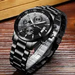 CRRJU 2214 Authentic Stainless Steel Minimalist Style Classic Men’s Watch – Dial Color: Black, Strap Color: Black – Thumbnail 4