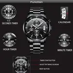 CRRJU 2214 Authentic Stainless Steel Minimalist Style Classic Men’s Watch – Dial Color: Black, Strap Color: Black – Thumbnail 5