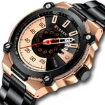 Curren 8345 Luxury Design Stainless Steel Analog Men's Watch – Dial Color: Brown, Strap Color: Black – Thumbnail 2