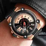Curren 8345 Luxury Design Stainless Steel Analog Men's Watch – Dial Color: Brown, Strap Color: Black – Thumbnail 3