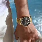 Curren 8426 Stainless Steel Analog Simple Classic Men's Watch – Dial Color: Black, Strap Color: Gold – Thumbnail 5