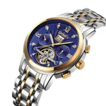SKMEI M029 Mechanical Automatic Luxury Watch for Men – Dial Color: Blue, Strap Color: Silver – Thumbnail 2
