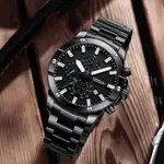 CRRJU 2296 High Quality Stainless Steel Multifunctional Analog Quartz Classic Men's Watch – Dial Color: Black, Strap Color: Black – Thumbnail 2