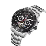 NAVIFORCE NF1001 Luxury Casual Mechanical Watch – Dial Color: Black, Strap Color: Silver – Thumbnail 2