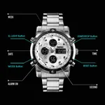 Skmei 1389 Stainless Steel Business Men’s Watch  – Dial Color: Silver, Strap Color: Silver – Thumbnail 3