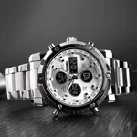 Skmei 1389 Stainless Steel Business Men’s Watch  – Dial Color: Silver, Strap Color: Silver – Thumbnail 4
