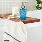 ​Amber Glass Liquid Soap Dispenser Pump Shampoo & Conditioner Dispenser 330ml – Color: Blue – Thumbnail 3