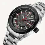 Naviforce NF9210 Luxury Stainless Steel Quartz Analog Men's Watch – Dial Color: Black, Strap Color: Silver – Thumbnail 3