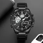 Skmei 1889 Dual Display Chronograph Stainless Steel Men's Watch – Dial Color: Black, Strap Color: Black – Thumbnail 3