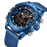Naviforce NF9153 Mesh Stainless Steel Dual Display Multifunctional Sports Men's Watch – Dial Color: Blue, Strap Color: Blue – Thumbnail 2