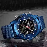 Naviforce NF9153 Mesh Stainless Steel Dual Display Multifunctional Sports Men's Watch – Dial Color: Blue, Strap Color: Blue – Thumbnail 3