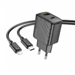 Hoco CS23A 30W Dual-Port Wall Charger with Type-C to Lightning Cable – Thumbnail 3