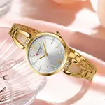 CURREN 9092 Stainless Steel Luxury Quartz Wristwatch for Women – Dial Color: White, Strap Color: Gold  – Thumbnail 3