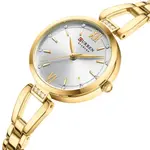 CURREN 9092 Stainless Steel Luxury Quartz Wristwatch for Women – Dial Color: White, Strap Color: Gold  – Thumbnail 2