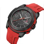 Naviforce 7112T Waterproof Comfortable Silicone Strap Quartz Sports Men Watch – Dial Color: Red, Strap Color: Red – Thumbnail 2