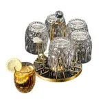 6 Hook Revolving Metal Glass Stand Organizer Rack 7" x 10" – Thumbnail 3