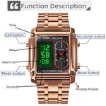 SKMEI 1868 Multiple Time Digital Analog Men's Watch – Dial Color: Rose, Strap Color: Rose – Thumbnail 3