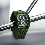 Naviforce NF7105 Comfortable Silicone Strap Multifunctional Chronograph Sports Men's Watch – Dial Color: Green, Strap Color: Green  – Thumbnail 3