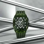 Naviforce NF7105 Comfortable Silicone Strap Multifunctional Chronograph Sports Men's Watch – Dial Color: Green, Strap Color: Green  – Thumbnail 4