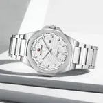 NAVIFORCE NF9245 Steel Strap Polygonal Design Analog Men's Watch – Dial Color: White, Strap Color: Silver – Thumbnail 3