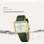 Naviforce NF5039 Leather Strap Waterproof Quartz Analog Women's Watch – Dial Color: White, Strap Color: Green  – Thumbnail 3