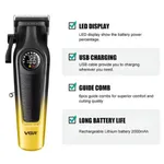 VGR V-196 Professional Hair Clipper Trimmer – Color: Gold – Thumbnail 3