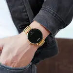 SKMEI 1550 Digital LED Touch Screen Stainless Steel Men's Watch – Dial Color: Blue, Strap Color: Gold  – Thumbnail 3