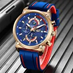 LIGE 10004 Silicone Strap Quartz Analog Premium Sporty Men's Watch – Dial Color: Blue, Strap Color: Blue – Thumbnail 3
