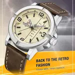Naviforce NF9177 Top Quality Leather Strap Creative Calendar Unique Fashion Men's Watch – Dial Color: Silver, Strap Color:  Brown  – Thumbnail 3