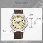Naviforce NF9177 Top Quality Leather Strap Creative Calendar Unique Fashion Men's Watch – Dial Color: Silver, Strap Color:  Brown  – Thumbnail 4
