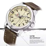 Naviforce NF9177 Top Quality Leather Strap Creative Calendar Unique Fashion Men's Watch – Dial Color: Silver, Strap Color:  Brown  – Thumbnail 5