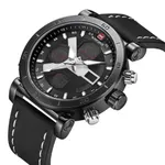 Naviforce 9132 Sport Military Dual Display Multifunction Men's Watch – Dial Color: Black, Strap Color: Black – Thumbnail 2
