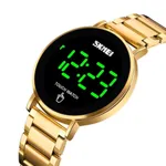 SKMEI 1579 Led Touch Screen Digital Man's Watch – Dial Color: Black, Strap Color: Gold – Thumbnail 2