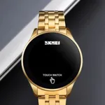 SKMEI 1579 Led Touch Screen Digital Man's Watch – Dial Color: Black, Strap Color: Gold – Thumbnail 3